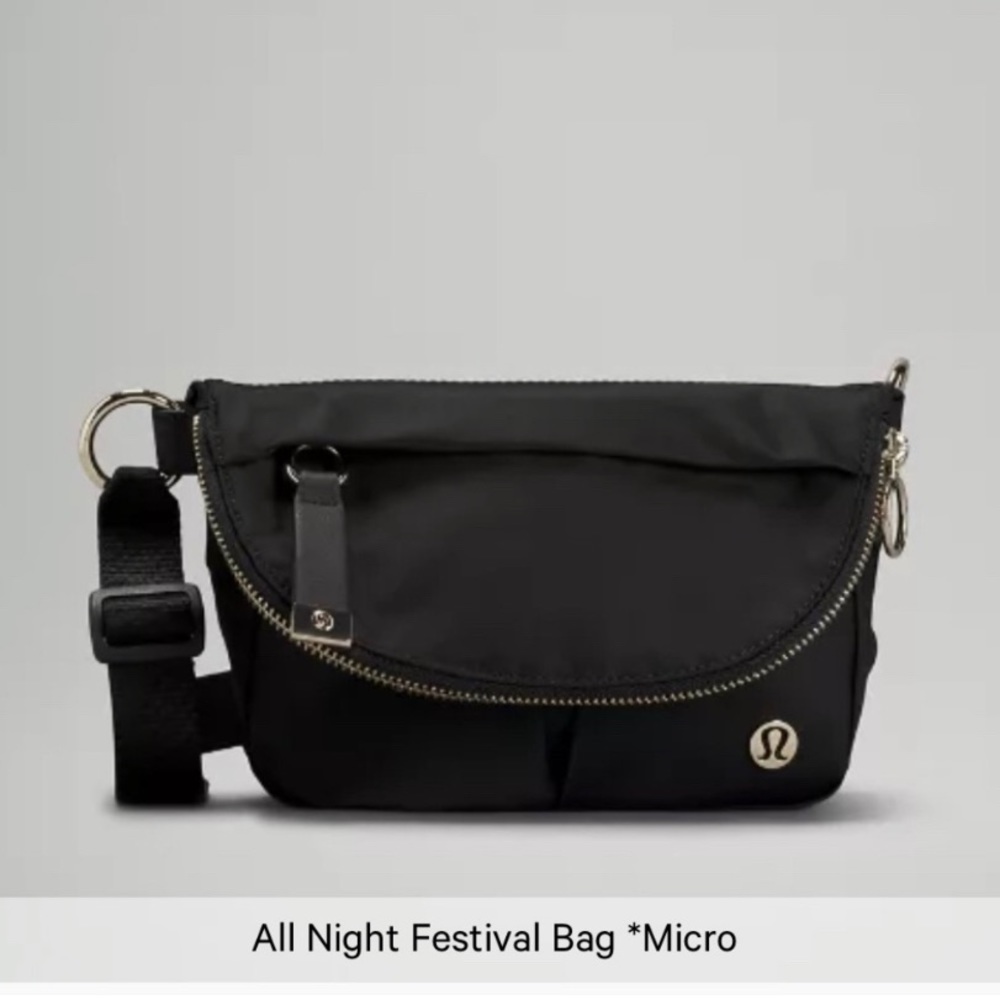 Lululemon Festival Bag Micro in Black + Gold